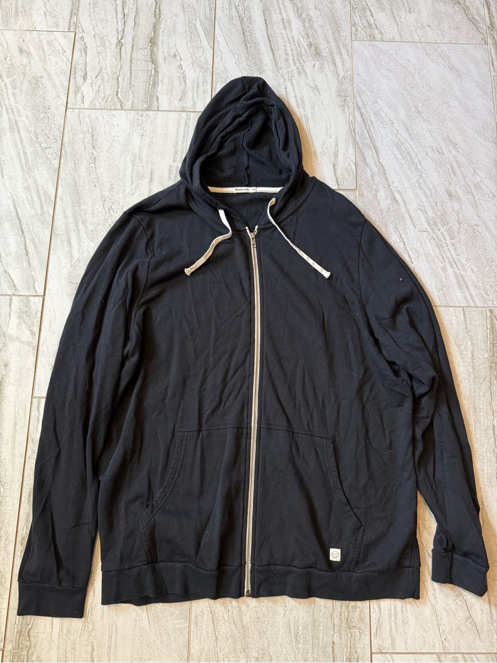 Marine Layer Black Men's Zip-Up Hoodie Sweater